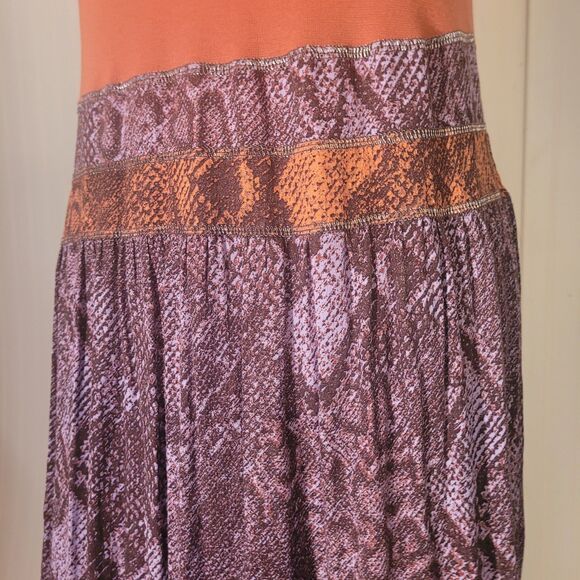 Anthropologie Large Tall maxi long dress snake print texture stretch tank - Picture 7 of 15
